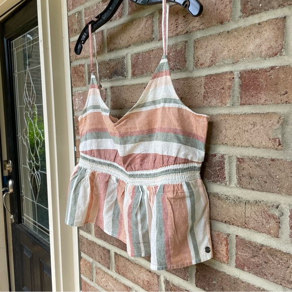 Roxy multicolor stripe spaghetti strap boho tank top NWT XL - Picture 5 of 11